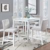 Wooden Dining Square Table, Kitchen Table for Small Space, 4 Person Counter Height Table, White