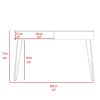 Mumbai 2 Drawers Computer Desk with Hairpin Legs -Black