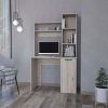Grant Light Gray 3-Tier Storage Shelves Computer Desk