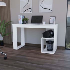 Hunter White Two Shelves Writing Desk