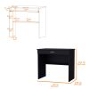 Chloe Black Storage Desk with Drawer and Shelf