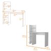 Troy White Four Shelves Writing Desk