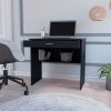 Chloe Black Storage Desk with Drawer and Shelf