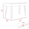 Mumbai 2 Drawers Computer Desk with Hairpin Legs -Black