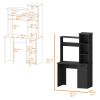Grant Black 3-Tier Storage Shelves Computer Desk