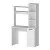 Grant White 3-Tier Storage Shelves Computer Desk