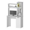 Grant White 3-Tier Storage Shelves Computer Desk