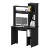 Grant Black 3-Tier Storage Shelves Computer Desk