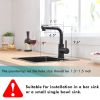 Sink Faucet, Black Kitchen Faucets with Pull out Sprayer, Bathroom Sink Faucets Mini Bar Prep Faucet