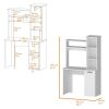 Grant White 3-Tier Storage Shelves Computer Desk