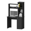 Grant Black 3-Tier Storage Shelves Computer Desk