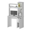 Grant White 3-Tier Storage Shelves Computer Desk