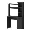 Grant Black 3-Tier Storage Shelves Computer Desk