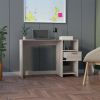 DEPOT E-SHOP Naxos Computer Desk with 1-Drawer and 2-Open Storage Shelves, Light Gray