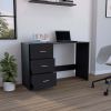 DEPOT E-SHOP Azalea 3 Drawers Writing Desk, Black