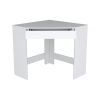 White Corner Desk with Compact Design and Drawer, White