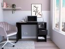 DEPOT E-SHOP Naxos Computer Desk with 1-Drawer and 2-Open Storage Shelves, Black