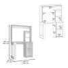 DEPOT E-SHOP Ethel Writing Computer Desk with Storage Shelves and Hutch, White