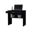 Chloe Black Storage Desk with Drawer and Shelf