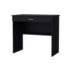 Chloe Black Storage Desk with Drawer and Shelf