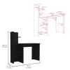 TUHOME Vilna 120 Writing Desk , Four Shelves