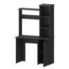 Grant Black 3-Tier Storage Shelves Computer Desk