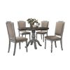 Iris Weathered White Wood 5-Piece Dining Set