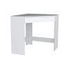White Corner Desk with Compact Design and Drawer, White