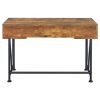 Antique Nutmeg and Black 3-drawer Writing Desk