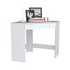 White Corner Desk with Compact Design and Drawer, White