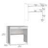 Montana Storage Desk, 28.9H" Spacious Stylish with One Drawer and Shelf, White