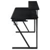 Black and Gunmetal Gaming Desk with Keyboard Tray