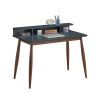 Roskilde Mid-Century Modern Wood Writing Desk with Hutch, Grey
