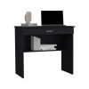 Montana Storage Desk, 28.9H" Spacious Stylish with One Drawer and Shelf, Black