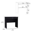 Montana Storage Desk, 28.9H" Spacious Stylish with One Drawer and Shelf, Black