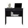 Montana Storage Desk, 28.9H" Spacious Stylish with One Drawer and Shelf, Black