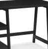 Redina Contemporary Wood Writing Desk with Storage, Black