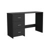 DEPOT E-SHOP Azalea 3 Drawers Writing Desk, Black
