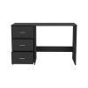 DEPOT E-SHOP Azalea 3 Drawers Writing Desk, Black