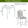Wooden Dining Square Table, Kitchen Table for Small Space, 4 Person Counter Height Table, White