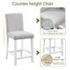 Wooden Dining Square Table, Kitchen Table for Small Space, 4 Person Counter Height Table, White
