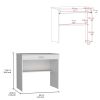 80 C Writting Desk, Compact Workstation with Drawer and Lower Shelf