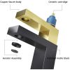 Aqucubic Deck Mounted UPC Brass Basin Mixer Taps Single Handle Bathroom Faucet with pop up drain
