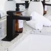 Aqucubic Deck Mounted UPC Brass Basin Mixer Taps Single Handle Bathroom Faucet with pop up drain