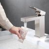 Aqucubic Deck Mounted UPC Brass Basin Mixer Taps Single Handle Bathroom Faucet with pop up drain