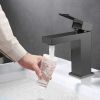 Aqucubic Deck Mounted UPC Brass Basin Mixer Taps Single Handle Bathroom Faucet with pop up drain